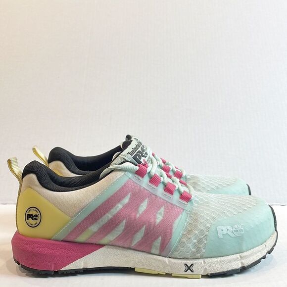 Timberland Women’s PRO Radius Composite A41GY‎ Safety Toe Sea/Pink/Yellow 8.5 M - Picture 5 of 10